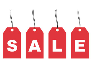 Sale tags flat icon isolated on white background. Vector illustration.