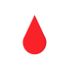 Fototapeta premium Red blood drop icon isolated on white background. Vector illustration.