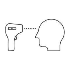 Temperature check icon isolated on white background. Vector illustration.