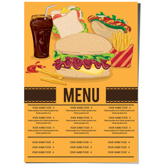 menu fastfood restaurant template design