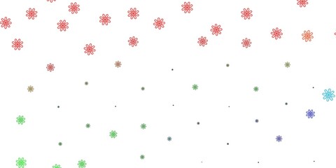 Light Multicolor vector doodle pattern with flowers.
