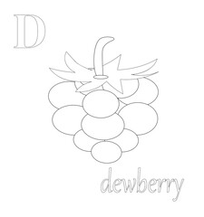  fruit  and vegetable alphabet coloring book illustration