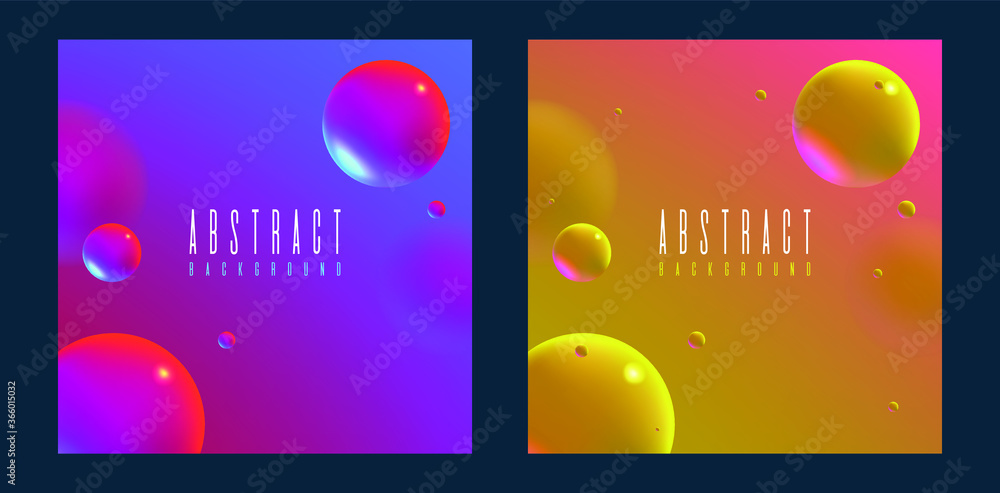Poster set of abstract fluid 3d a4 background with liquid modern shapes . isolated vector elements