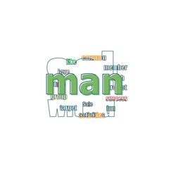 Text Man. Social concept . Logo design template elements for your application or corporate identity