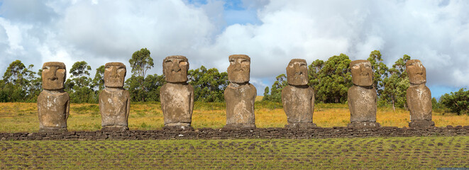 Ahu Akivi Moais, Rapa Nui National Park, Easter Island, Chile, Unesco World Heritage Site
