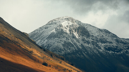 snow covered mountains in winter