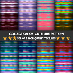 Patterns cute of set color line horizontal stripes high quality textures pattern and seamless.