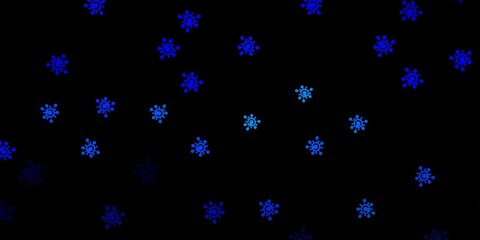 Fototapeta na wymiar Dark blue vector background with covid-19 symbols.