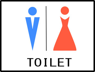 ドレスとタキシードを着たトイレのアイコン素材