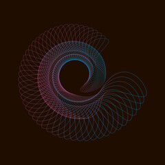 Spirograph abstract element on a black background. © sasha15