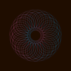 Spirograph abstract element on a black background. © sasha15