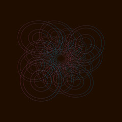Spirograph abstract element on a black background. © sasha15