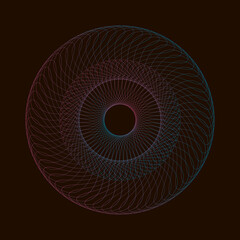 Spirograph abstract element on a black background. © sasha15