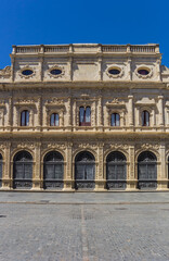 Fototapeta na wymiar Facade of the town hall at the Plaza San Francisco in Sevilla, Spain