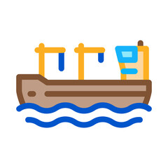 Fototapeta premium crane on boat icon vector. crane on boat sign. color symbol illustration