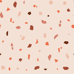 Terrazzo seamless pattern. Vector texture of mosaic floor background