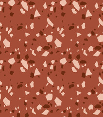Terrazzo seamless pattern. Vector texture of mosaic floor background