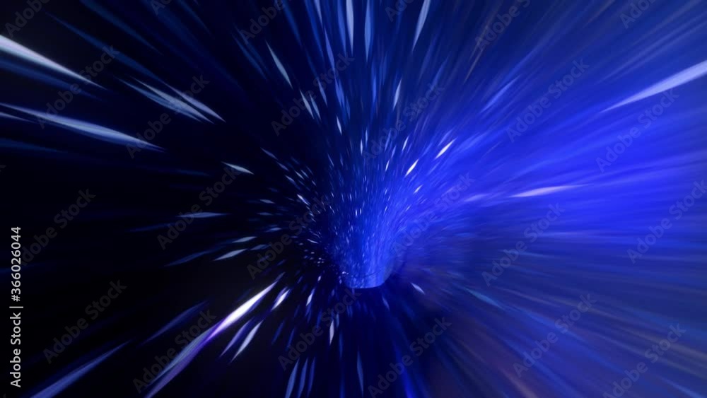 Poster wormhole through time and space, warp through science fiction. abstract jump in space in hyperspace 