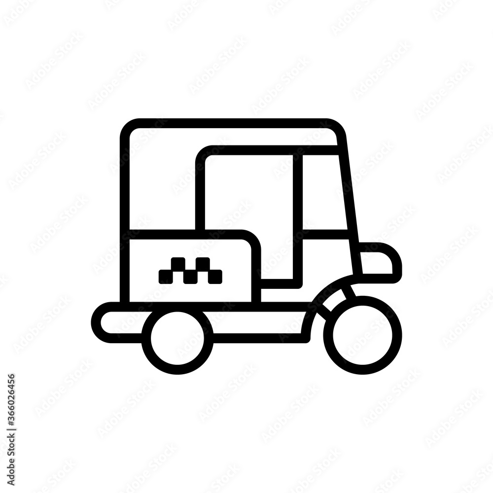Poster tuk tuk, car icon. simple line, outline vector elements of taxi service icons for ui and ux, website