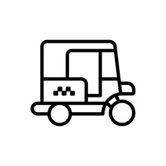 Tuk tuk, car icon. Simple line, outline vector elements of taxi service icons for ui and ux, website or mobile application