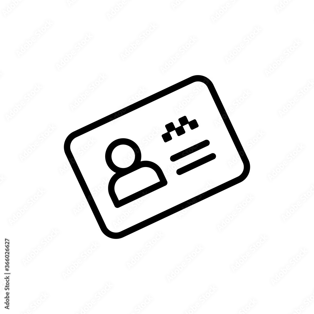 Poster id card icon. simple line, outline vector elements of taxi service icons for ui and ux, website or m