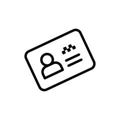 Id Card icon. Simple line, outline vector elements of taxi service icons for ui and ux, website or mobile application