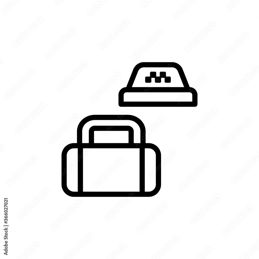 Poster luggage icon. simple line, outline vector elements of taxi service icons for ui and ux, website or m