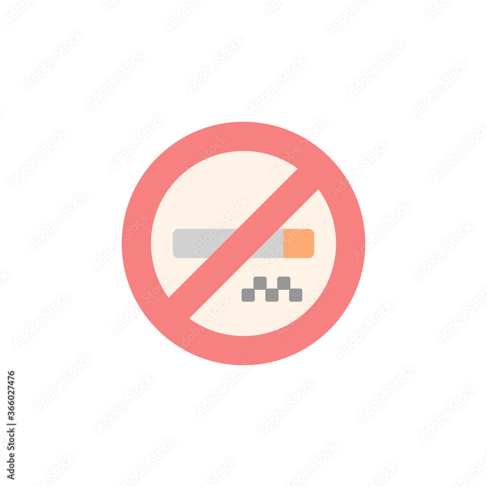 Poster no smoking icon. simple color vector elements of taxi service icons for ui and ux, website or mobile