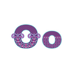 Obraz premium Vector abstract letter O with ornamental pattern. Cartoon signs