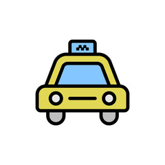 Taxi, car icon. Simple color with outline vector elements of taxi service icons for ui and ux, website or mobile application