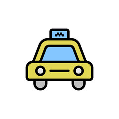 Taxi, car icon. Simple color with outline vector elements of taxi service icons for ui and ux, website or mobile application