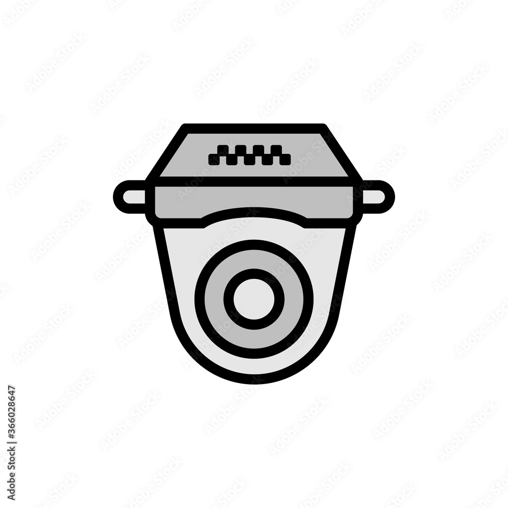 Poster cctv, camera icon. simple color with outline vector elements of taxi service icons for ui and ux, we