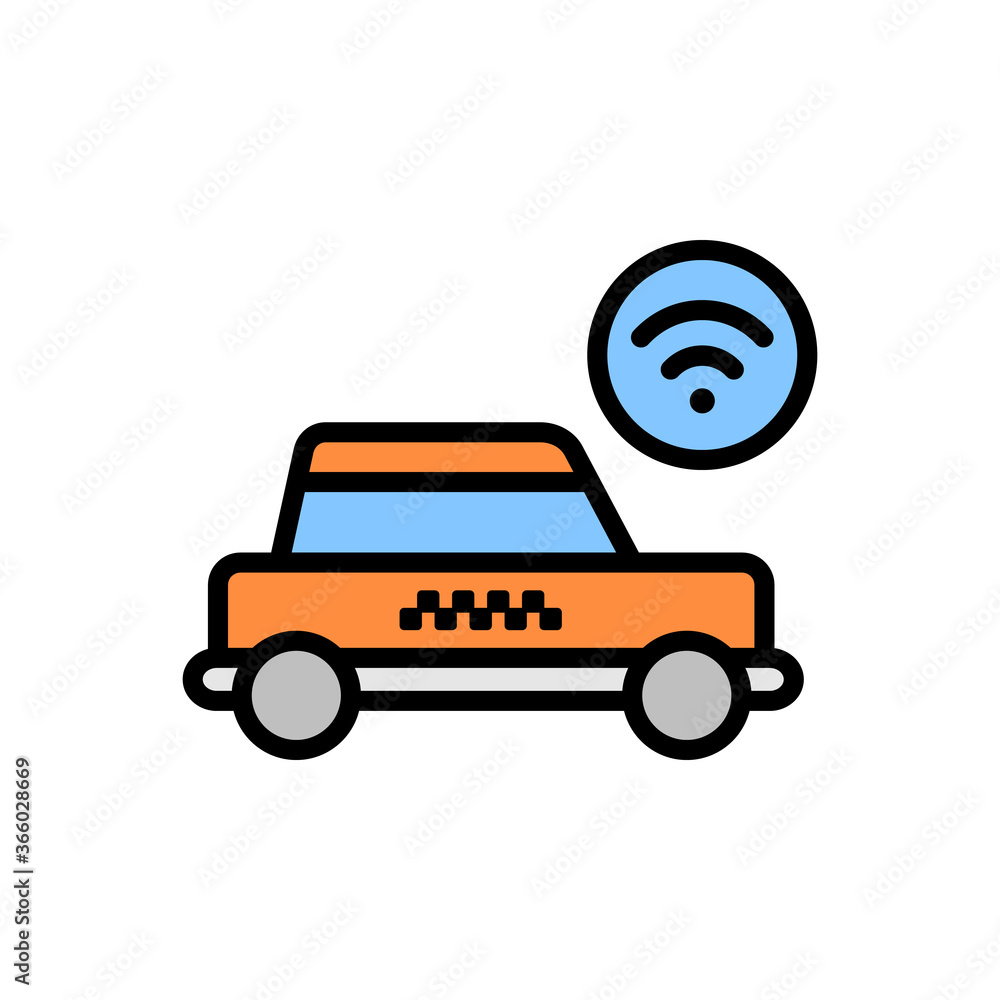 Aufkleber taxi, car, accepted icon. simple color with outline vector elements of taxi service icons for ui and