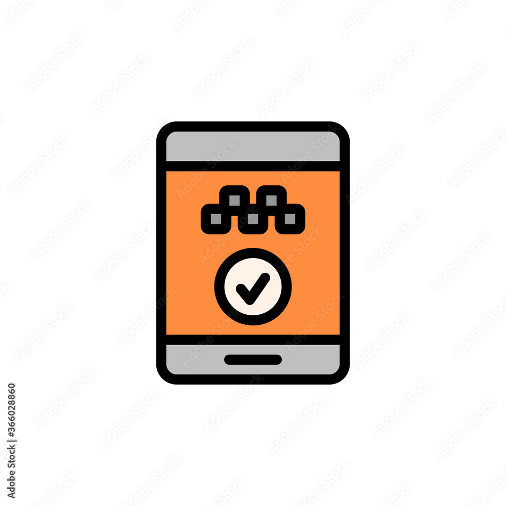 Poster app, smartphone icon. simple color with outline vector elements of taxi service icons for ui and ux,