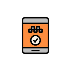 App, smartphone icon. Simple color with outline vector elements of taxi service icons for ui and ux, website or mobile application