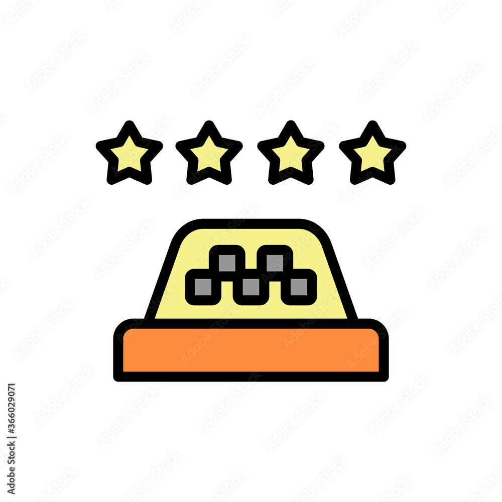 Poster rating, stars icon. simple color with outline vector elements of taxi service icons for ui and ux, w