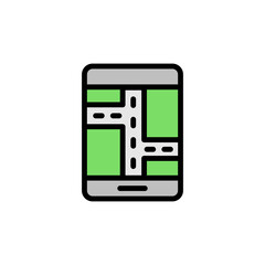 Gps, smartphone icon. Simple color with outline vector elements of taxi service icons for ui and ux, website or mobile application