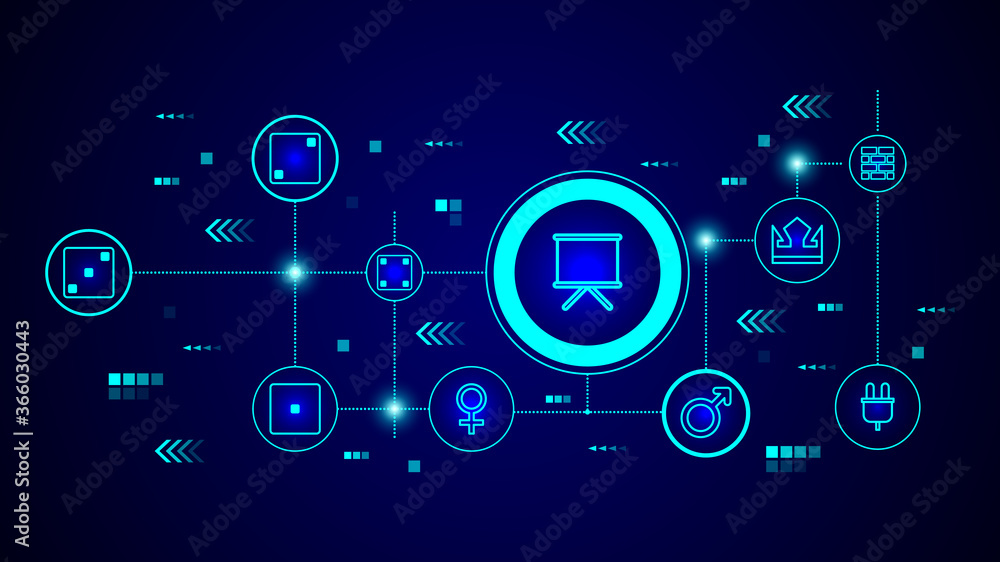 Poster screen for presentation icon. from web set
