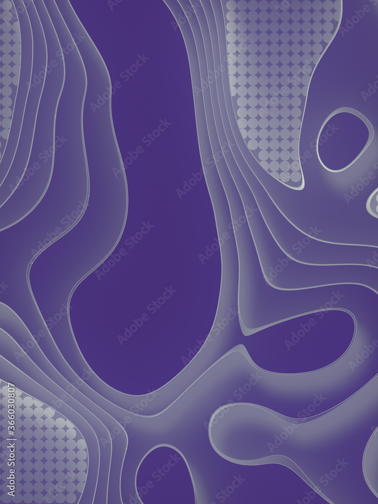 Poster Abstract colorful background. Topography levels. Mapping relief design 3d render