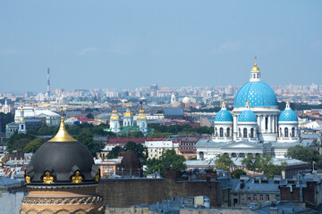 St. Petersburg view of the rooftops in the city center and the cathedral - 366031658