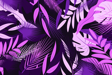 Tropical leavse, violet tropical wallpaper