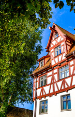 historic facades at the old town of Ulm in Germany