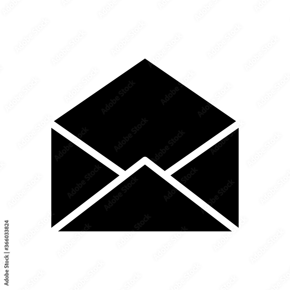 Poster opened envelope pictogram, icon isolated on a white background. eps10 vector file