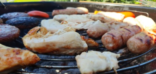 grilled meat on the grill