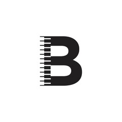 letter B with keyboard piano logo vector
