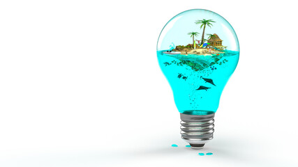 Tropische Insel - A little sea world in a light bulb