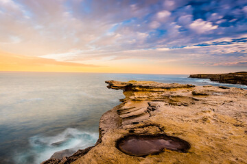 Cape Solander in Kamay Botany Bay National Park is a popular site to view sunset sea and sky