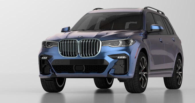 New BMW X7 on a white background