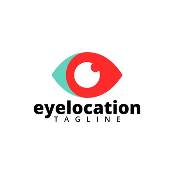 creative eye and pin location logo template
