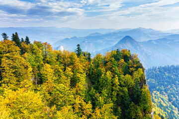 View from Thee Crowns (Trzy Korony) in Pieniny National Park, Poland. © Milosz Maslanka